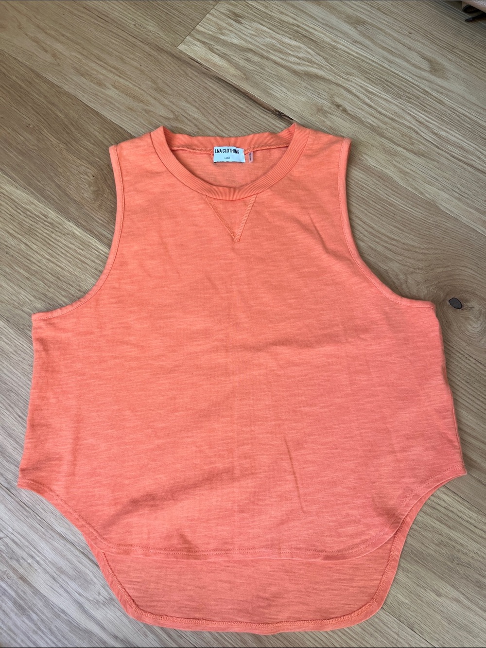 LNA Clothing-Curved Tank Top- Orange size L